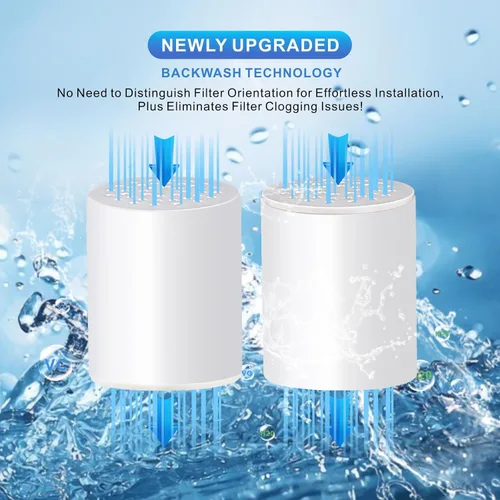 Vista 3 de Paquete de 4 cartuchos de repuesto de filtro de ducha de 20 etapas, filtro de ducha universal para agua dura, elimina el 99% de cloro y productos