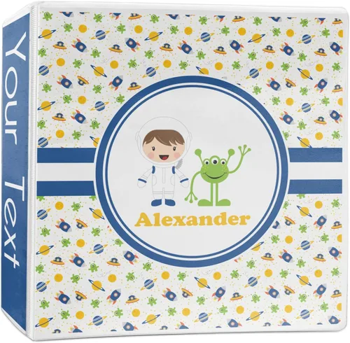 Vista 9 de Carpeta de 3 anillos personalizada con temática espacial para niño, 1 pulgada