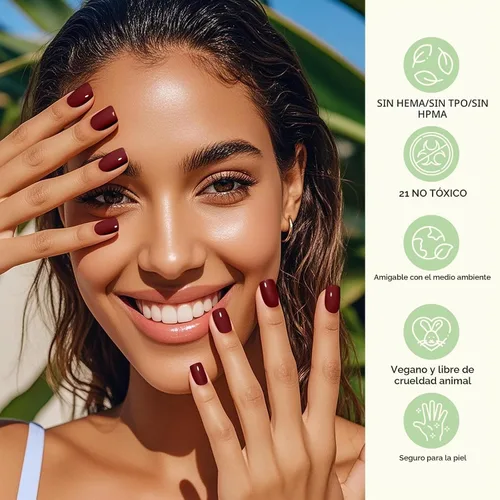 Vista 2 de MelodySusie - Juego de esmaltes de uñas de gel a base de plantas, 8 unidades, 0.3 fl oz/0.34 onzas líquidas Colores oscuros de otoño e invierno