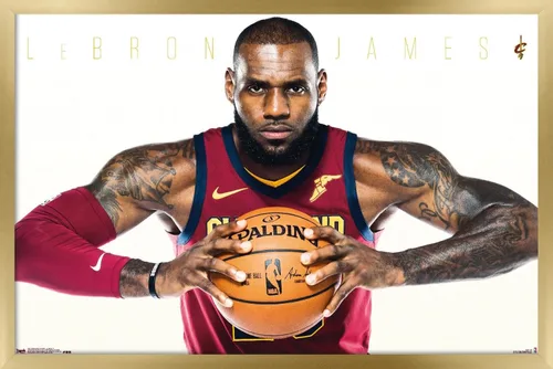Vista 14 de Trends International NBA Cleveland Cavaliers - Lebron James Wall Poster, 14.725" x 22.375", Barnwood Framed Version Versión enmarcada Barnwood