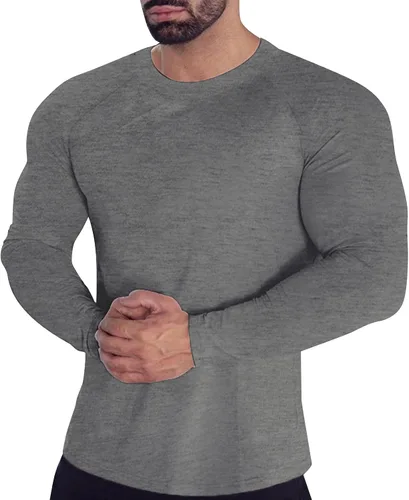 Vista 42 de Camisas de compresión atléticas de manga larga para hombre, capa base, camisa de entrenamiento atlético, camisas de compresión, camisetas deportivas