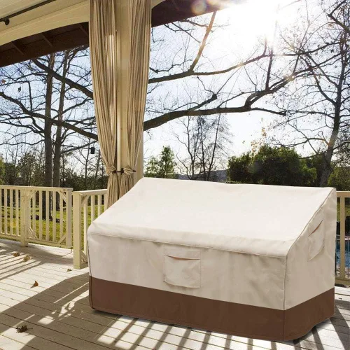 Vista 8 de Vailge Funda de sofá biplaza para banco de patio de 2 plazas, 100% impermeable, funda para muebles de patio con ventilación de aire, tamaño S beige