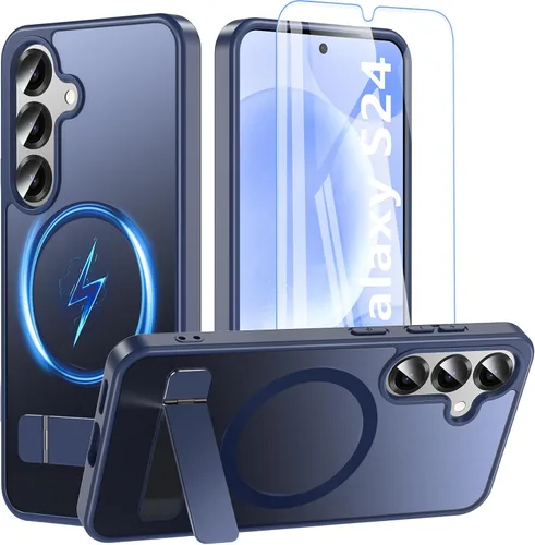 Vista 54 de Funda OWKEY Samsung Galaxy A13 5G, Funda Magnética para Teléfono con Soporte y Protector de Pantalla, Funda Protectora Antihuellas y a Prueba de A13