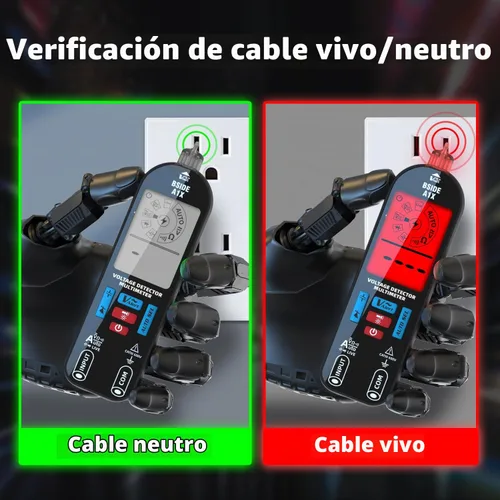 Vista 7 de BSIDE Probador de multímetro digital inteligente Voltímetro eléctrico recargable Capacitancia Diodo Continuidad Resistencia Live Check AC DC