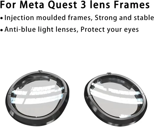 Vista 6 de Growalleter for Meta Quest 3 Accessories-Magnetic Eyeglass Frames, VR Lens Protector Frame for Quest 3 Headset, Anti-Scratches Glass Spacer
