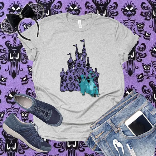 Vista 3 de AMAZING RETRO Haunted Mansion - Camiseta unisex para adultos, para mujeres, hombres, mujeres, fantasmal, casa encantada
