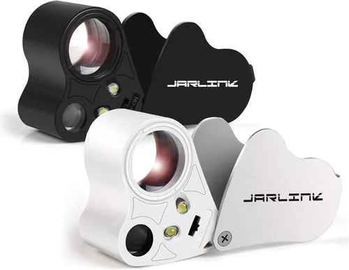 Vista 7 de JARLINK Paquete de 2 lupas LED plegables de 30 x 60 X Blanco