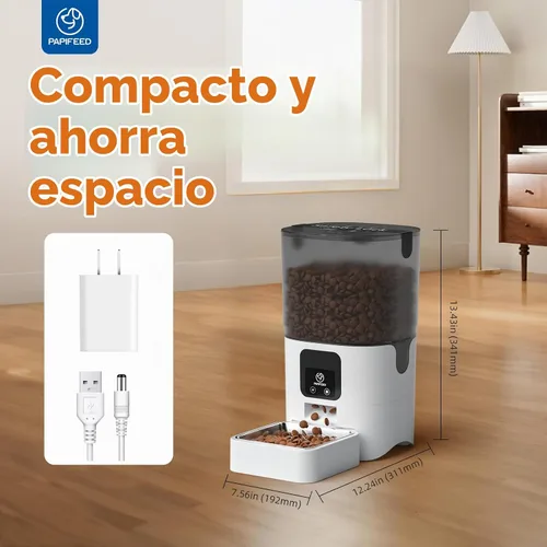 Vista 9 de PAPIFEED Comedero automático WiFi 5G: dispensador automático inteligente de comida para gatos con modo de alimentación lenta, desmontable para una
