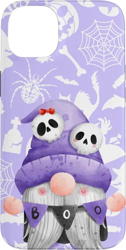 Vista 15 de iPhone 16 Boo Gnome Halloween Purple Spooky Creepy Cute Watercolor Case