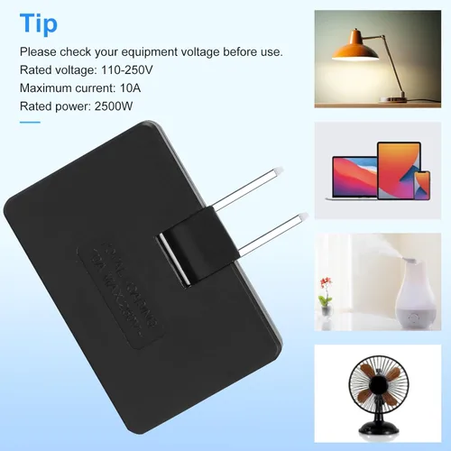 Vista 7 de Romeda Paquete de 3 Extensores de Tomacorriente de Pared Plana de CA Adaptador de Enchufe Plano, Adaptador de Pared Plegable de 3 Vías Multi Enchufe