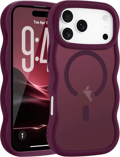 Vista 89 de Pepmune - Funda para iPhone 12 Pro Max con marco ondulado y estructura rígida, color mate claro, cubierta trasera unisex, compatible con Magsafe