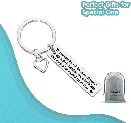 Vista 7 de Llavero para mejor amiga, regalo de amistad para mujeres, regalo de agradecimiento para mejor amiga, Navidad, cumpleaños, día de la madre, joyería