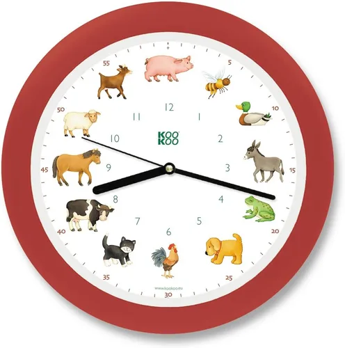 Vista 15 de KOOKOO KidsWorld - Reloj de pared para niños con sonidos naturales, 12 animales de granja