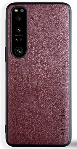 Vista 4 de AIORIA Funda protectora completa para Sony Xperia 1 IV, 6.5 pulgadas Premium PU Leather Cover Retro Business Design Full Protective Case para Sony