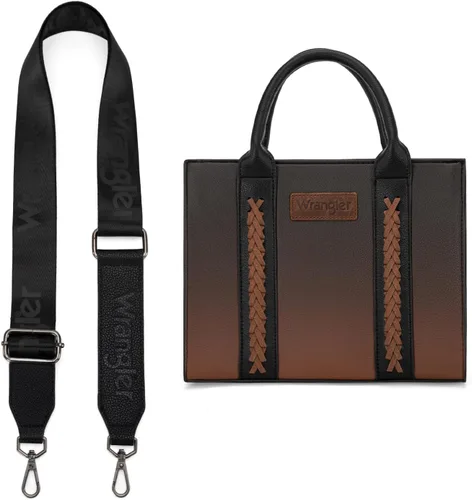 Vista 9 de Wrangler 2pcs Tote Bag Set Braided Rope Top Handle and Classic Tote