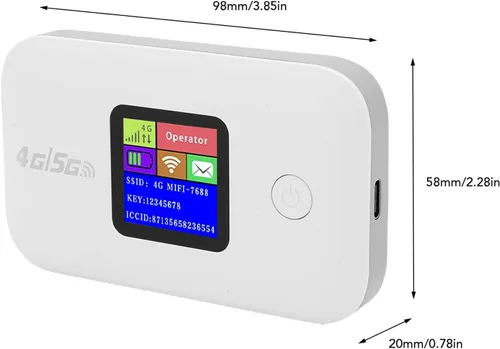 Vista 9 de Zopsc Enrutador WiFi inalámbrico portátil, punto de acceso 4G 5G LTE con ranura para tarjeta SIM, velocidad de 150 Mbps, conexión de 12