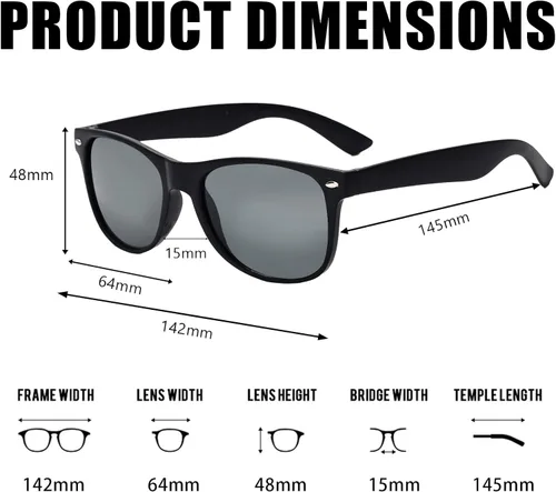 Vista 4 de 50 pares de lentes de sol negros a granel para hombres y mujeres, retro de los años 70 y 90 para adultos, anteojos baratos para suministros