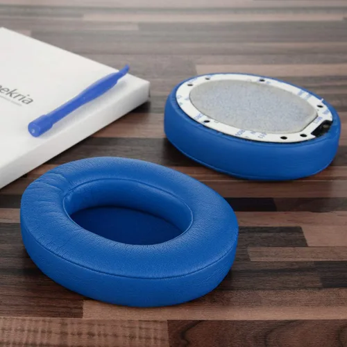Vista 4 de Geekria QuickFit - Almohadillas de repuesto para auriculares inalámbricos Beats Studio 3, piezas de reparación (azul)