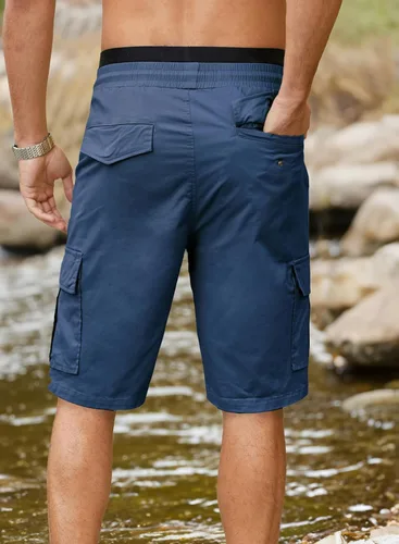 Vista 5 de JMIERR Pantalones cortos de sarga para hombre con cordón de algodón clásico elástico con 6 bolsillos