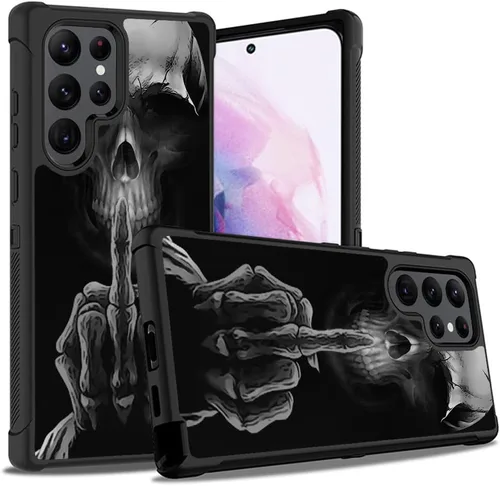 Vista 14 de Funda para Galaxy S22 Ultra, resistente 3 en 1, híbrida de plástico duro y silicona suave, a prueba de golpes, funda de protección contra caídas