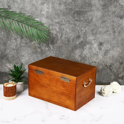 Vista 5 de Joyero de madera con cerradura y llave para mujer, 2 cajones de tamaño mediano, organizador antiguo de madera natural real con cerradura con gran