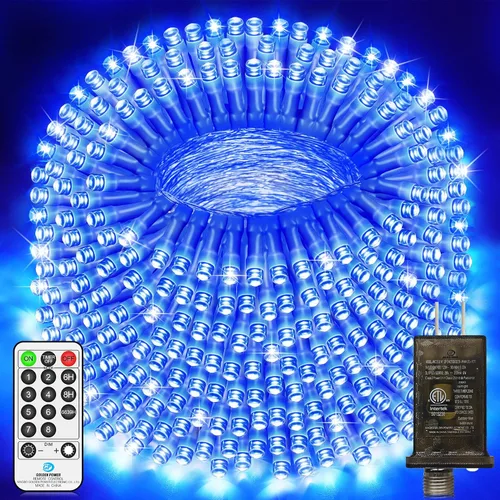 Vista 14 de Luces de Navidad de 200 pies con 500 luces LED para decoración al aire Rojo+Verde
