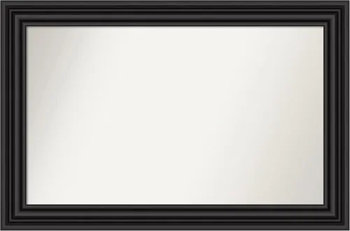 Vista 220 de Amanti Art Espejo personalizado, espejo de baño negro puente, espejo de pared o espejo de tocador de baño sobre el fregadero (26 x 26 pulgadas)