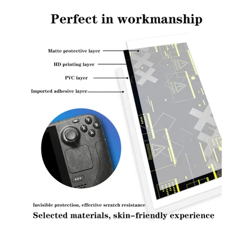 Vista 3 de Super Hero Full Set Protective Skin Decal For Steam Deck, Handheld Shell Protection Non-Marking Dust-Roof Film Spider-Man A
