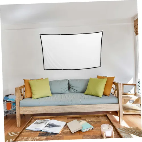 Vista 7 de Sewroro Pantalla de proyección de poliéster para interior al aire libre cine en casa oficina aula camping