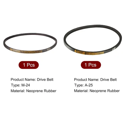 Vista 3 de uxcell M-24 A-25 Drive V-Belt 24" 25" Longitud de paso Industrial Power Rubber Transmisión Belt 2pcs