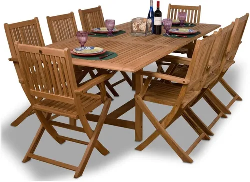Vista 12 de Amazonia Teak Budapest - Juego de comedor rectangular de teca (7 piezas)
