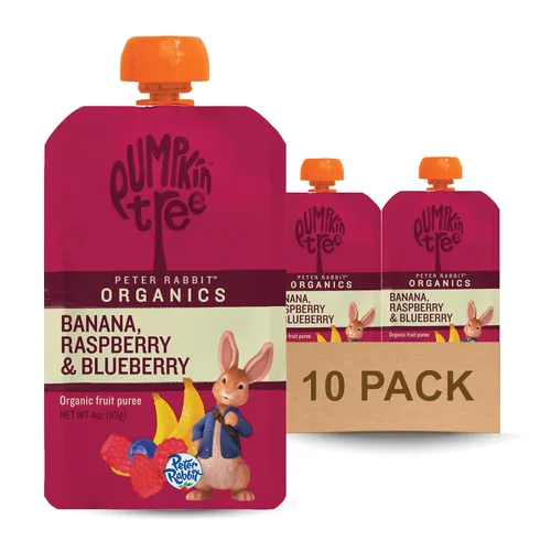 Vista 12 de Pumpkin Tree Peter Rabbit Organics, aperitivo de fruta 100% puro orgánico de manzana y uva, 4 onzas (Paquete de 10)