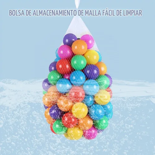 Vista 8 de 100 Pack de bolas para tienda de campaña de bolas, bolas de plástico coloridas libres de BPA, bolas de juego para bebés para pozo de bolas, casa