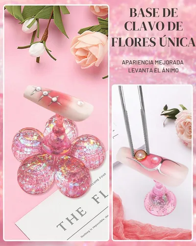 Vista 3 de Soporte de uñas para prensa, puntas de uñas magnéticas, soporte de uñas para pintar uñas, diseño de uñas postizas con masilla adhesiva reutilizable