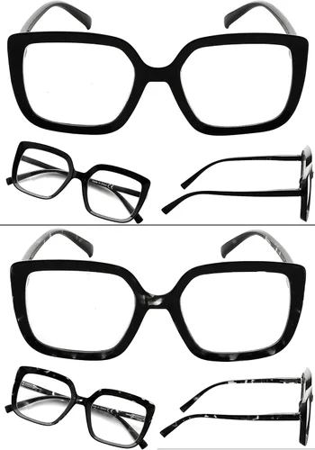 Vista 4 de LUR Lentes para mujer, montura grande, 4 pares de lentes elegantes para lectores