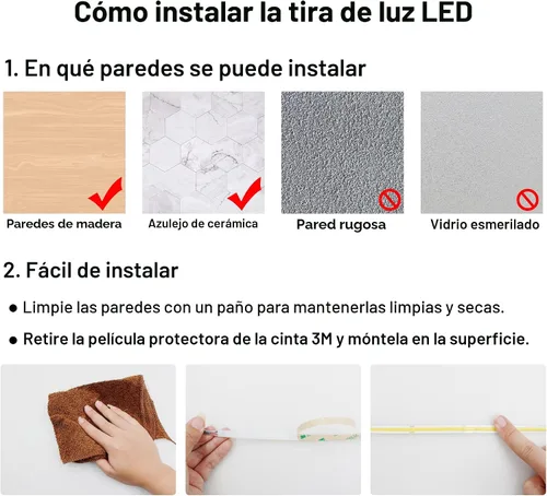 Vista 5 de AXMOTUT Tira de luces LED COB inteligentes de 9.84 pies, 24 V blanco cálido 2700 K, tiras de luz LED regulables, cinta de luz LED de alto brillo
