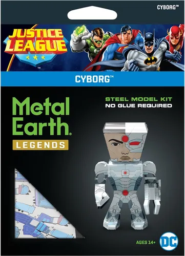 Vista 3 de Fascinations Metal Earth Legends DC Justice League Cyborg 3D Kit de modelo de metal