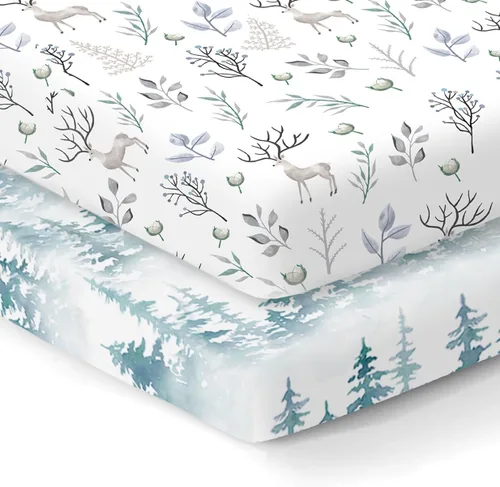 Vista 8 de Sábanas bajeras 100% de algodón orgánico perfectamente compatibles con Graco Pack n Play, Babyletto, Pamo Babe, Hiccapop, Dream on Me, Evenflo, Baby