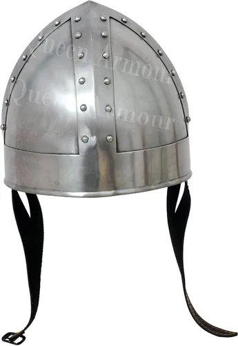 Vista 4 de Disfraz medieval Nasal Norman LARP Silver Knight Spartan Helmet