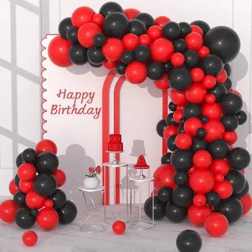 Vista 13 de Kit de arco de guirnalda de globos negros y azules, 122 globos azul real y negro para niños y hombres, cumpleaños, boda, videojuegos, aniversario