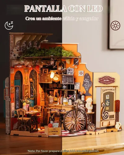 Vista 4 de Rolife - Kit de bricolaje de casa de muñecas en miniatura para adultos, kit de casa de muñecas de madera mini, kits de construcción de diorama