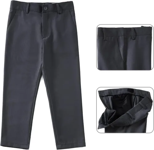 Vista 6 de Traje para niños pequeños de 4 piezas, traje de esmoquin de boda, chaleco y pantalones