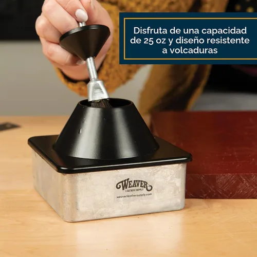 Vista 3 de Weaver Leather Supply - Olla de pegamento de 25 onzas, color negro, contenedor de pegamento de aluminio robusto con cepillo integrado, herramienta