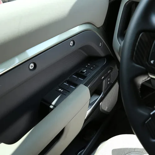 Vista 5 de YIWANG Cubierta de plástico ABS para manija interior de puerta para Land Rover Defender 90 2020-2022, accesorios de automóvil, juego de 2 piezas