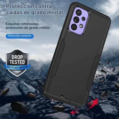 Vista 2 de Funda para Samsung A53 5G, Galaxy A53 5G con protector de pantalla, protección de cuerpo completo, funda de goma duradera para Samsung Galaxy A53