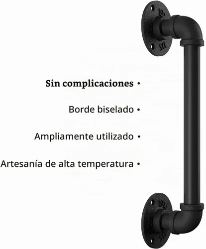 Vista 4 de SMARTSTANDARD Manija de puerta de granero de tubería de 11 pulgadas, negro
