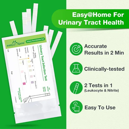 Vista 2 de Easy@Home Tiras de prueba UTI Monitorizan las infecciones de la vejiga del tracto urinario, Kit de prueba de orina rápida de 15 unidades Resultados