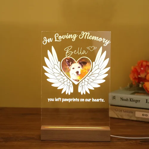 Vista 10 de Placa conmemorativa personalizada para fotos para mascotas, placa conmemorativa personalizada para mascotas, regalo de duelo de mascotas, regalo