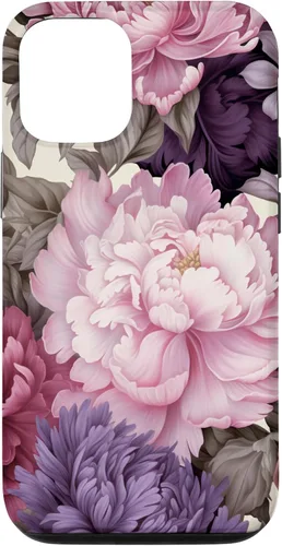 Vista 26 de Elegant Blush Pink And Purple Vintage Floral Rose And Peony Case for iPhone 16