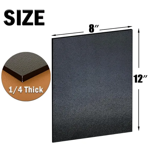 Vista 2 de Lámina de plástico ABS de 1/4 de pulgada de grosor de 8" x 12" (paquete de 2), panel rígido moldeable negro con diferentes superficies